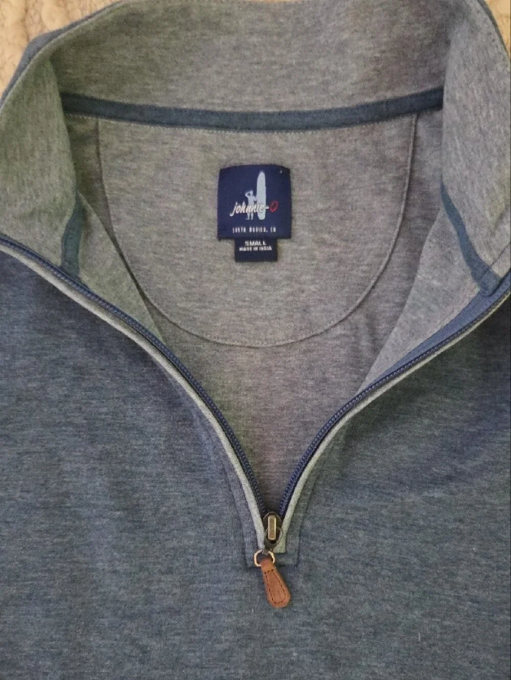 johnnie-O Heather Navy Sully Quarter-Zip Pullover, S